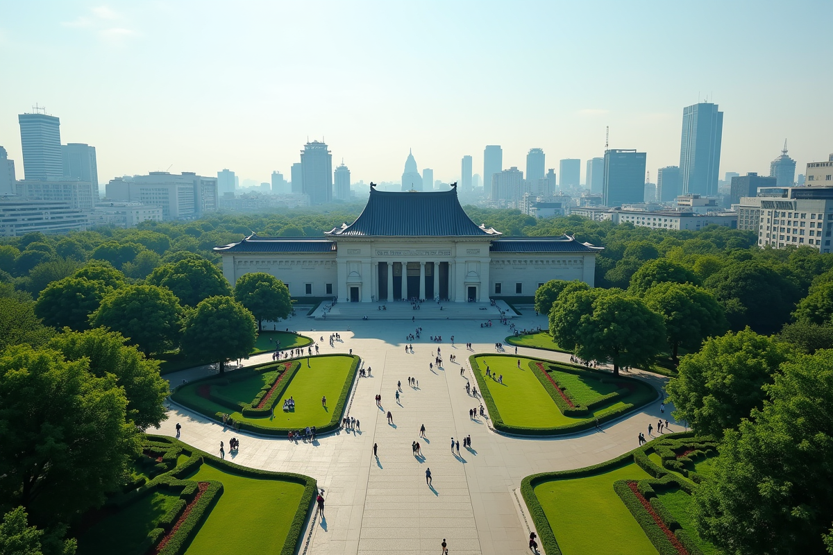 Vue aérienne du bâtiment du parlement japonais à Tokyo