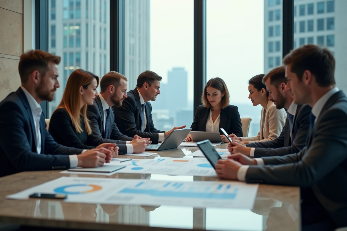 Groupe de professionnels collaborant autour d