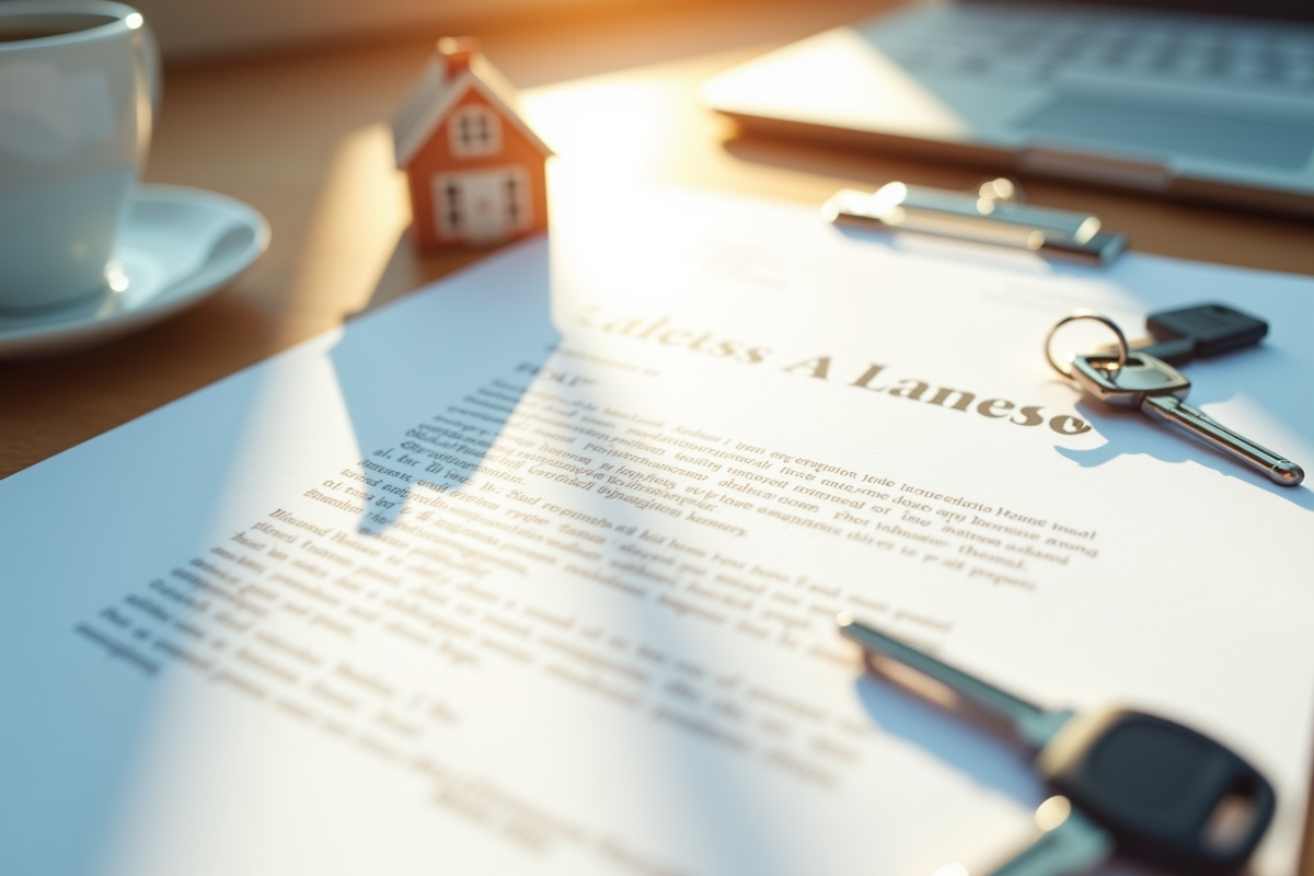Lettre de changement d adresse avec clés et café sur la table